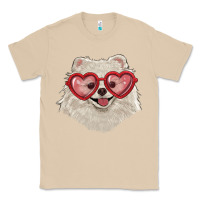 Mushroom white pomeranian with love glasses Classic Tee - RanaPortraitStore