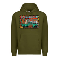 Army Green merry christmas farm truck Premium Hoodie - Jasminsmagicworld