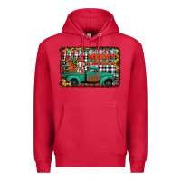 Cardinal merry christmas farm truck Premium Hoodie - Jasminsmagicworld