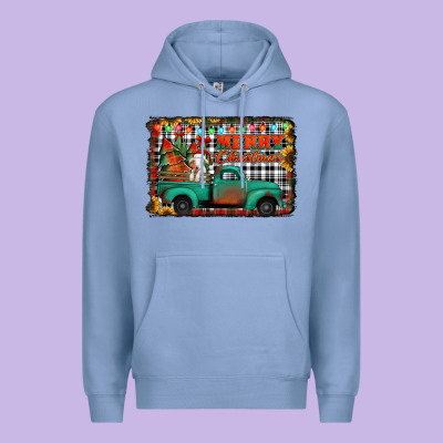 Merry Christmas Farm Truck Premium Hoodie Designed By Jasminsmagicworld