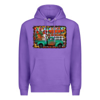 Purple merry christmas farm truck Premium Hoodie - Jasminsmagicworld