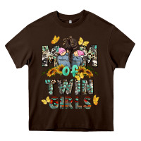 Chocolate Brown mom of twin girls mother's day Heavy Core Tee - CowGirlArtShop