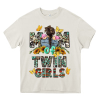 Cream mom of twin girls mother's day Heavy Core Tee - CowGirlArtShop