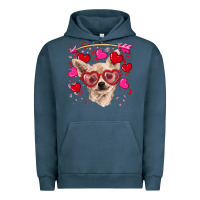 Pigment Midnight Navy valentine's day  chihuahua Urban Hoodie - RanaPortraitStore