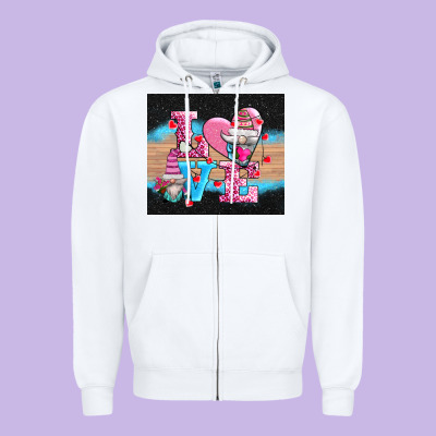 V.d Love Gnomes Zipper Hoodie Designed By Adodesignshop