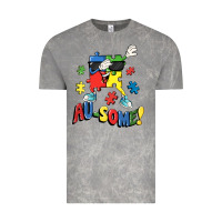 Cloud Rock Au-some! Autism puzzle dabbing Vintage Tee - FaDigitalArtStudio