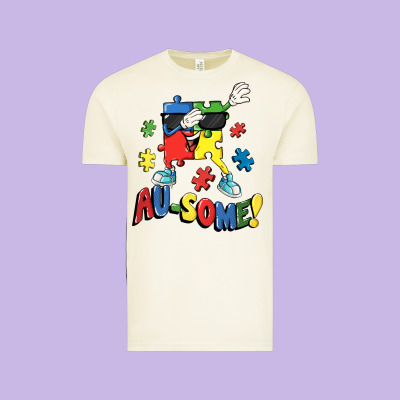 Au-some! Autism Puzzle Dabbing Vintage Tee Designed By Fadigitalartstudio