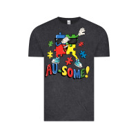 Vintage Black Au-some! Autism puzzle dabbing Vintage Tee - FaDigitalArtStudio