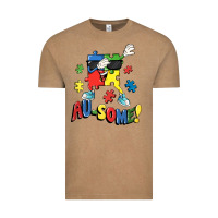 Vintage Coffee Au-some! Autism puzzle dabbing Vintage Tee - FaDigitalArtStudio