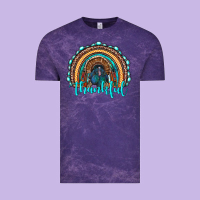 Western Thanksgiving Rainbow With Turkey Vintage Tee Designed By Ranaportraitstore
