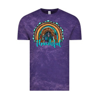 Cloud Purple western thanksgiving rainbow with turkey Vintage Tee - RanaPortraitStore