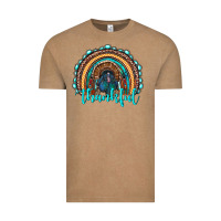 Vintage Coffee western thanksgiving rainbow with turkey Vintage Tee - RanaPortraitStore