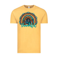 Vintage Mustard western thanksgiving rainbow with turkey Vintage Tee - RanaPortraitStore