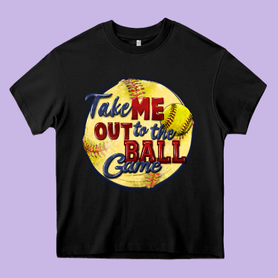Take Me Out To The Ball Game Softball Heavy Core Tee Designed By Cowgirlartshop