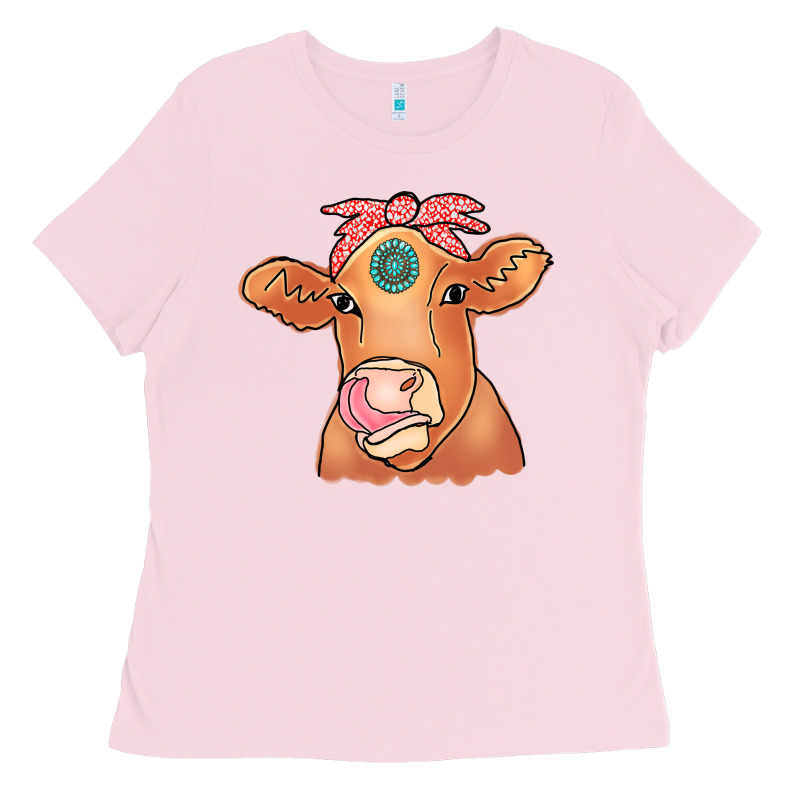 Cow  Turquoise Ladies Tee by CowCowDesign | Teevron