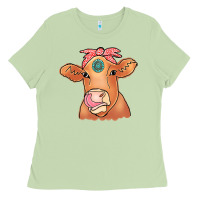 Matcha Cow  Turquoise Ladies Tee - CowCowDesign
