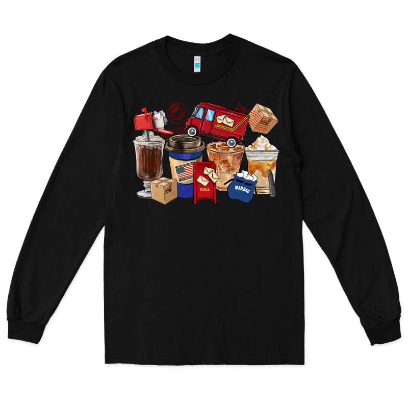 Postal Worker Coffee Cups Long Sleeve Tee by FaDigitalArtStudio | Teevron