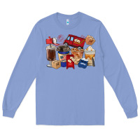 Colony Blue postal worker coffee cups Long Sleeve Tee - FaDigitalArtStudio