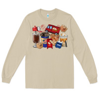Mushroom postal worker coffee cups Long Sleeve Tee - FaDigitalArtStudio