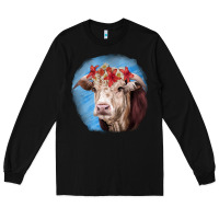Black Hereford Bull Long Sleeve Tee - RanaPortraitStore