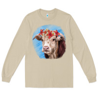Mushroom Hereford Bull Long Sleeve Tee - RanaPortraitStore
