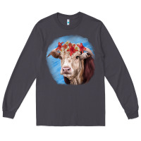 Smoke Hereford Bull Long Sleeve Tee - RanaPortraitStore