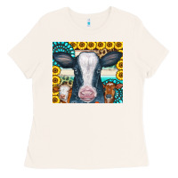 Bone Cows Gemstone Sunflowers Tumbler Ladies Tee - CowCowDesign