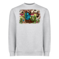 Heather Grey cactus boot background Heavyweight Sweatshirt - AdoDesignShop