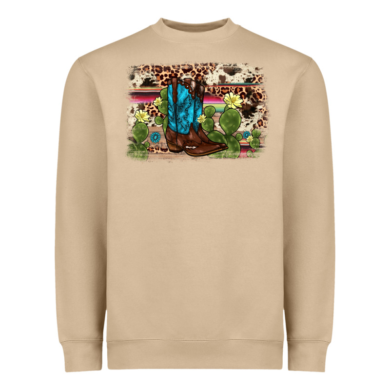 Cactus Boot Background Heavyweight Sweatshirt by AdoDesignShop | Teevron