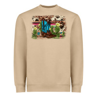 Mushroom cactus boot background Heavyweight Sweatshirt - AdoDesignShop