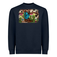 Navy cactus boot background Heavyweight Sweatshirt - AdoDesignShop
