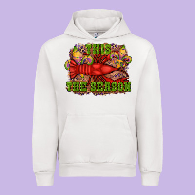 Mardi Gras This The Season Crawfish Fleur De Lis Urban Hoodie Designed By Ranaportraitstore