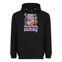 Black camp camping camper queen classy sassy and a bit smart assycamper camp Heavyweight Hoodie - linhVisuals