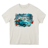 Cream its the wonderful time of the year truck Heavy Core Tee - CowGirlArtShop