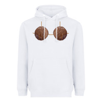 White coconut bra easy adult halloween tiki party costume t shirt Heavyweight Hoodie - linhVisuals