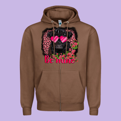 Be Mine Belted Galloway Zipper Hoodie Designed By Adodesignshop
