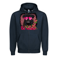 Navy be mine belted galloway Zipper Hoodie - AdoDesignShop