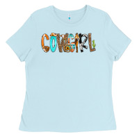 Baby Blue Cowgirl Min Ladies Tee - CowCowDesign