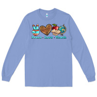 Colony Blue peace love teach Long Sleeve Tee - BundleAndBundleShop