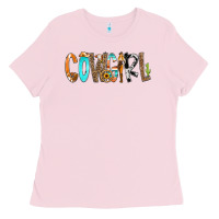 Bubblegum Pink Cowgirl Min Ladies Tee - CowCowDesign