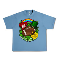 Pebble Blue St. Patrick's Day American Football Urban Heavy Tee - FaDigitalArtStudio