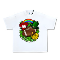 White St. Patrick's Day American Football Urban Heavy Tee - FaDigitalArtStudio