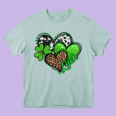 St Patricks Day Hearts Heavy Core Tee Designed By Jasminsmagicworld