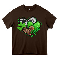 Chocolate Brown st patricks day hearts Heavy Core Tee - Jasminsmagicworld