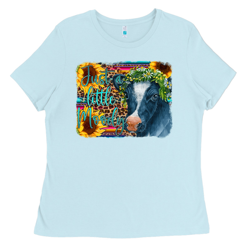 Cow Serape Just A Little Moody Ladies Tee by CowCowDesign | Teevron