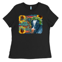 Black Cow Serape Just a Little Moody Ladies Tee - CowCowDesign