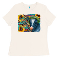 Bone Cow Serape Just a Little Moody Ladies Tee - CowCowDesign