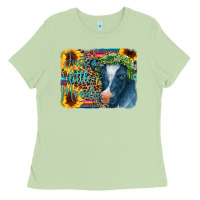 Matcha Cow Serape Just a Little Moody Ladies Tee - CowCowDesign