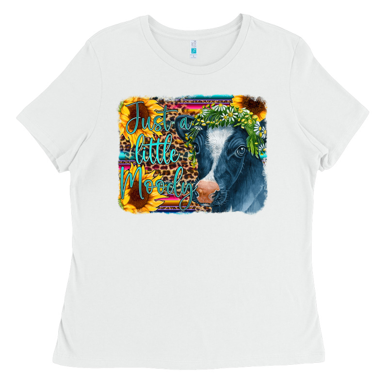 Cow Serape Just A Little Moody Ladies Tee by CowCowDesign | Teevron