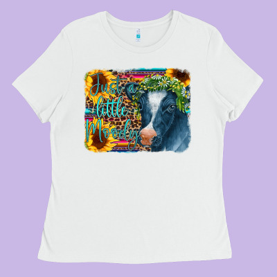 Cow Serape Just A Little Moody Ladies Tee Designed By Cowcowdesign